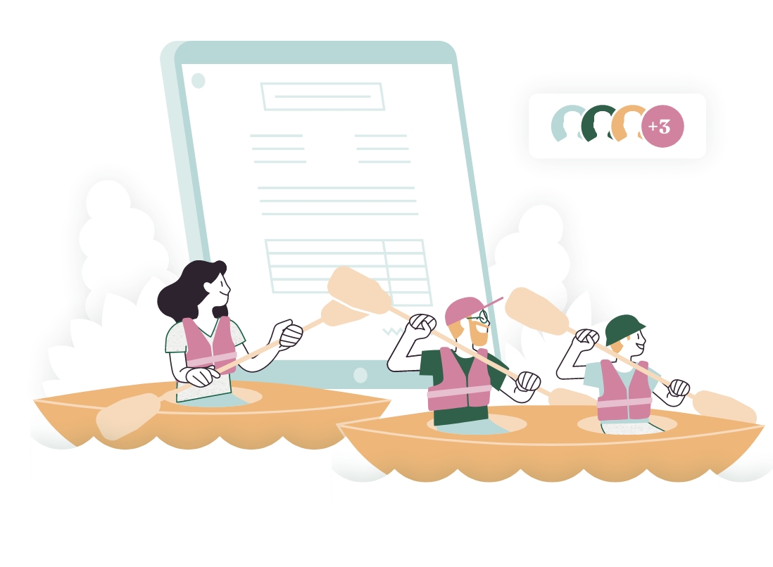 Illustration qui montre que l'application Guidap permet de simplifier la gestion d'une base de canoë-kayak