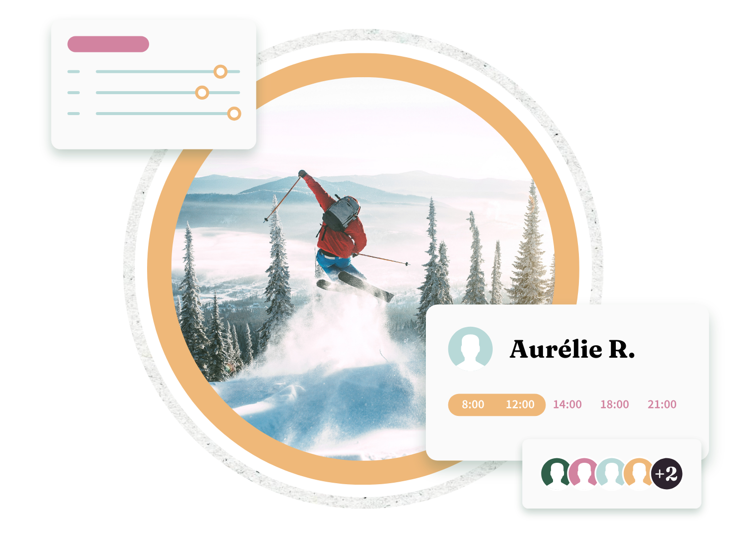Montage photo qui montre à quel point l'application Guidap simplifie la vie des gérants d'écoles de ski